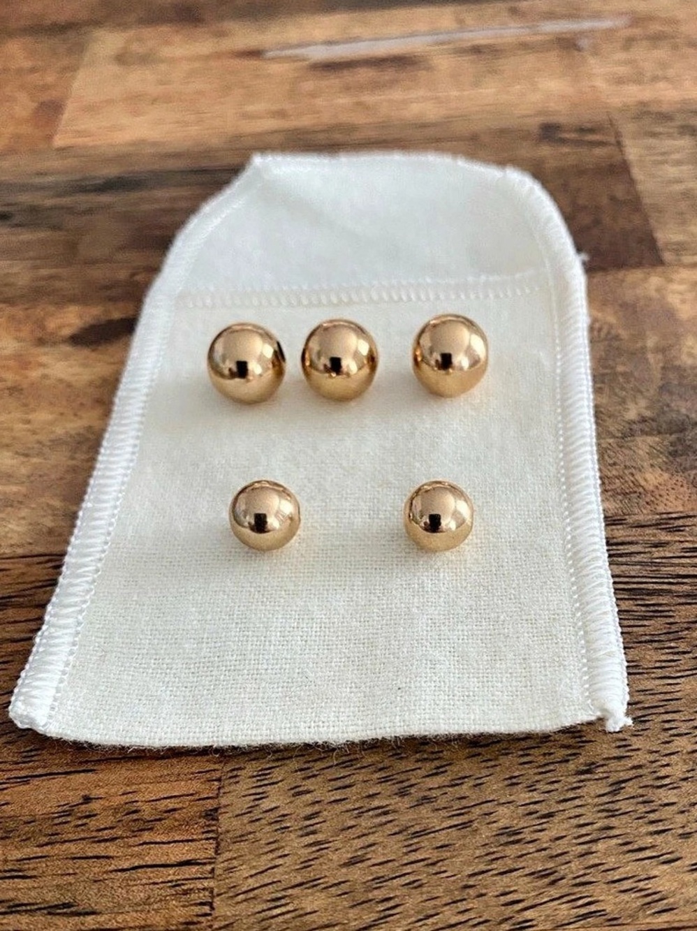 Laminated gold ball (or gold-filled), Set of 5